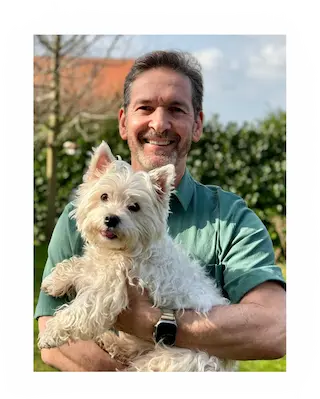Joachim mit seinem Hund